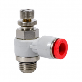 SC-BL-10-G38-EC Фитинг угловой с регулировкой расхода (пневмодроссель), 10мм x G 3/8