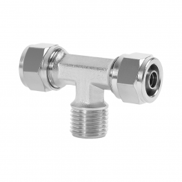 NM-AT-06-R14 Фитинг тройник T-образный с накидной гайкой, 6-4 мм x R 1/4